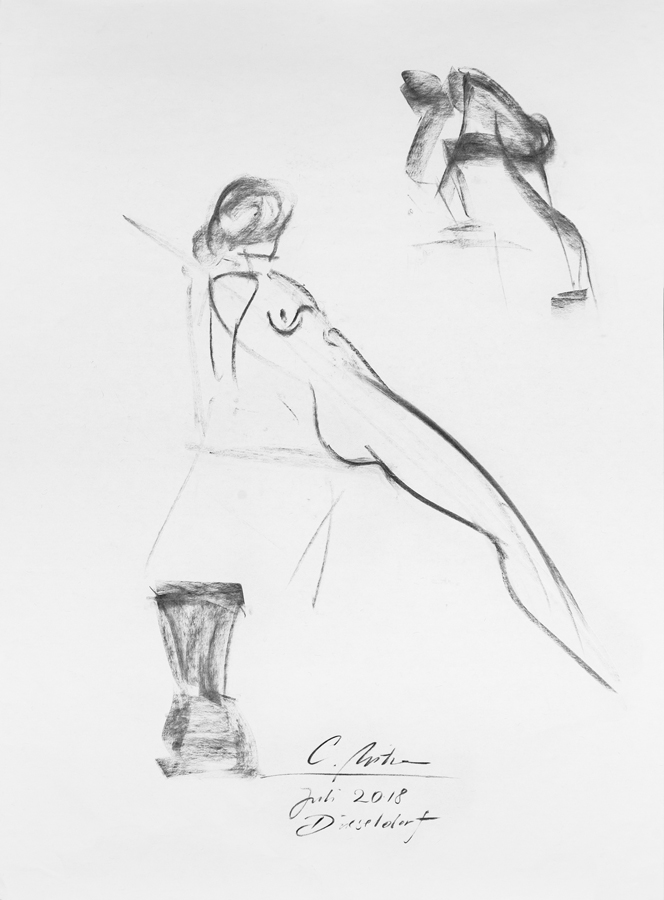 Seitliche Posen, Korrekturzeichnung