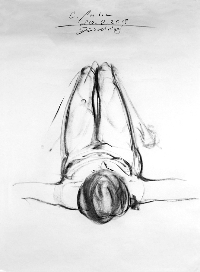 Liegender Akt, Korrekturzeichnung