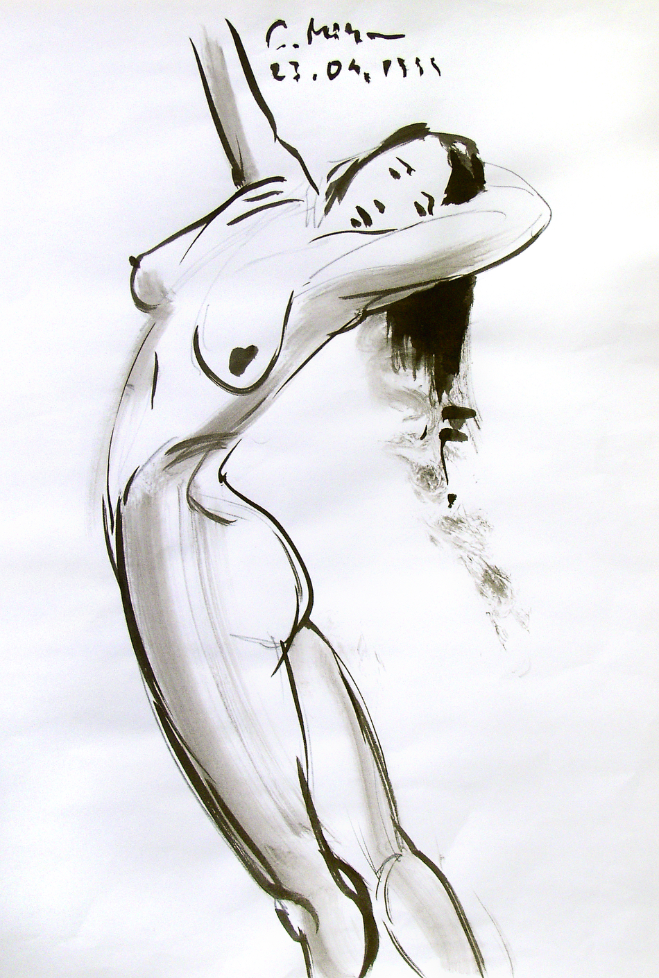 Gebogene Haltung, Korrekturzeichnung